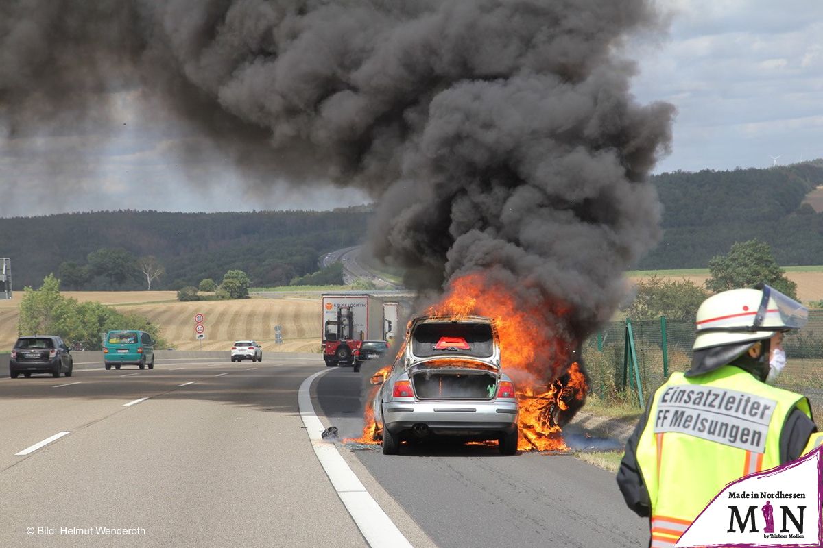 PKW Brand - A 7 Melsungen-Guxhagen