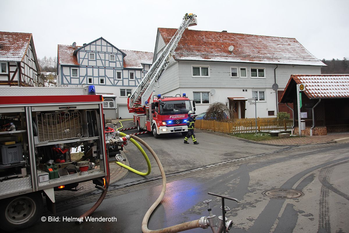 Melsungen - Kehrenbach: Schornsteinbrand