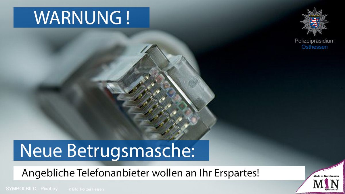 Vor einer neuartigen Betrugsmasche am Telefon warnt das Polizeipräsidium Osthessen.